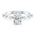 Rosec Jewels-IGI Certified 2 Carat Radiant Cut Lab Grown Diamond Engagement Ring with Spaced Accent