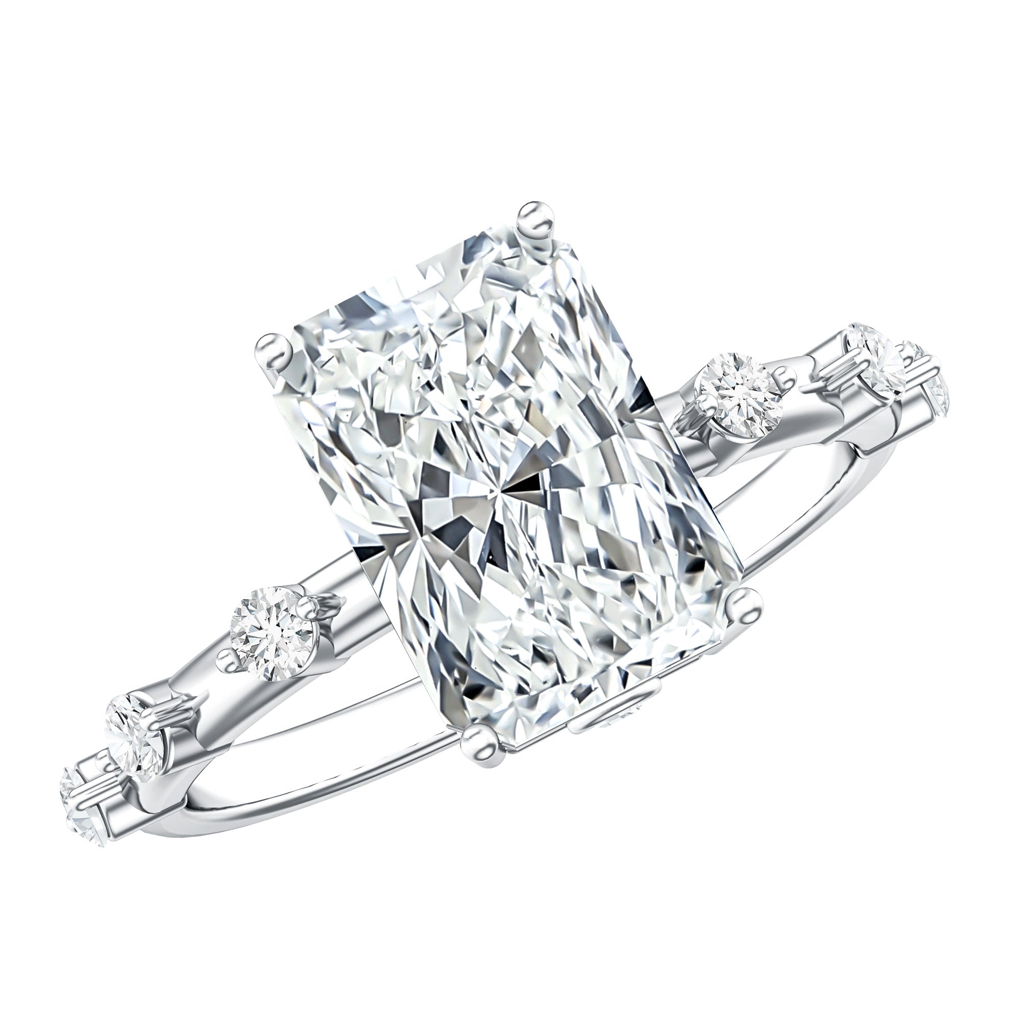 Rosec Jewels-3 Carat Lab Grown Diamond Radiant Engagement Ring with IGI Certificate