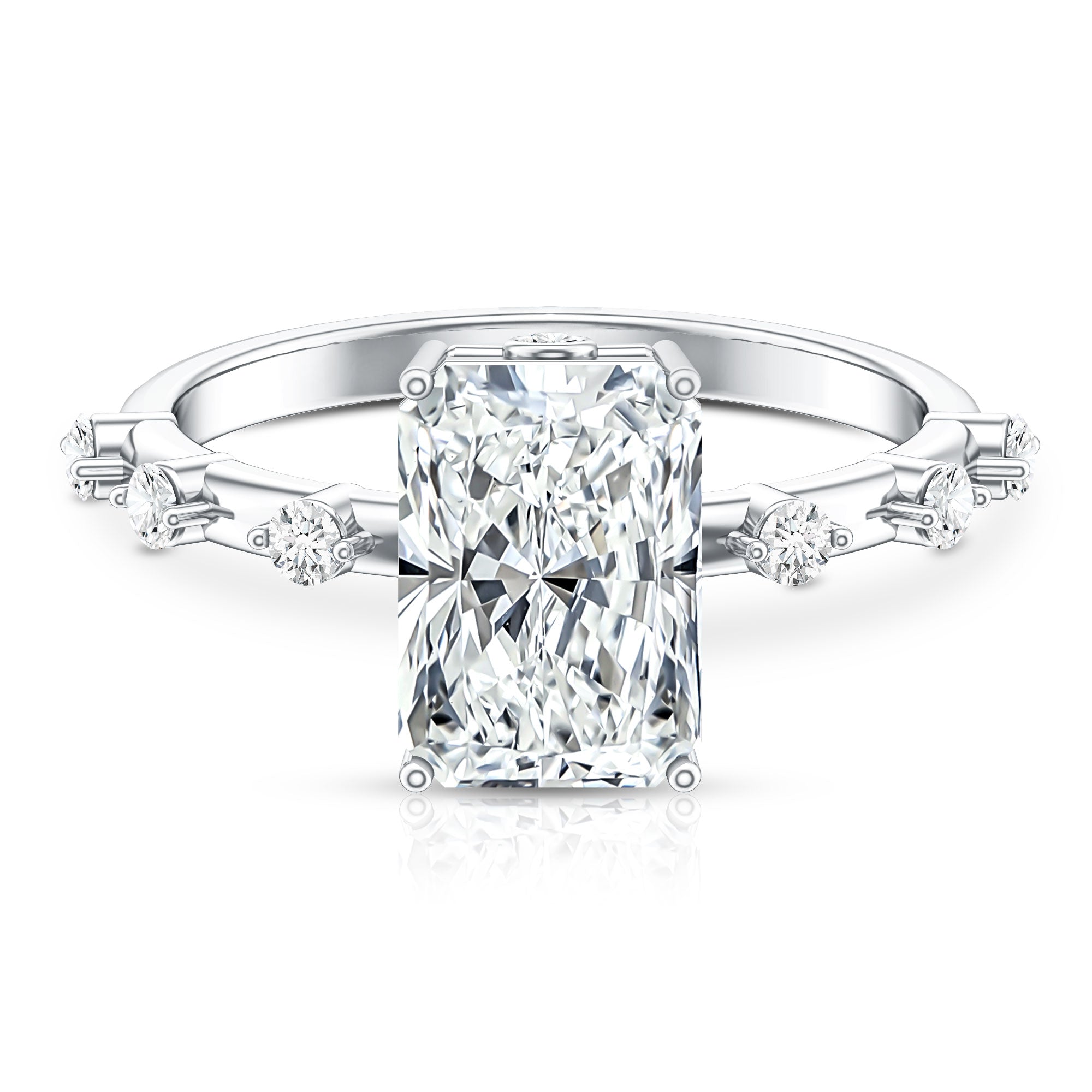 Rosec Jewels-3 Carat Lab Grown Diamond Radiant Engagement Ring with IGI Certificate
