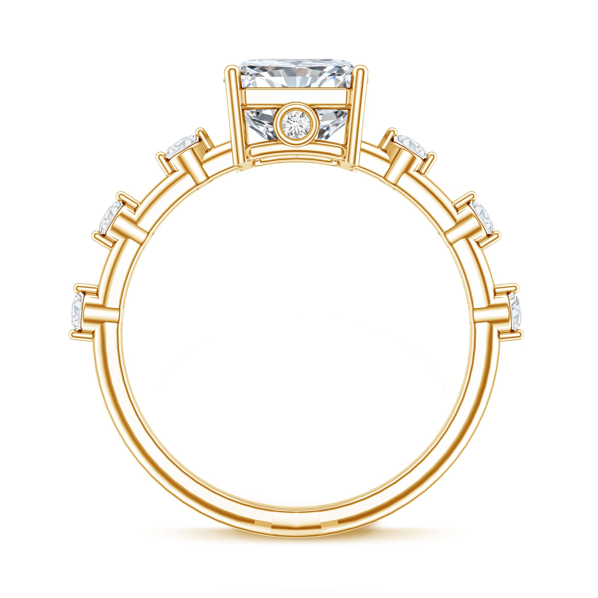 Rosec Jewels-3 Carat Lab Grown Diamond Radiant Engagement Ring with IGI Certificate