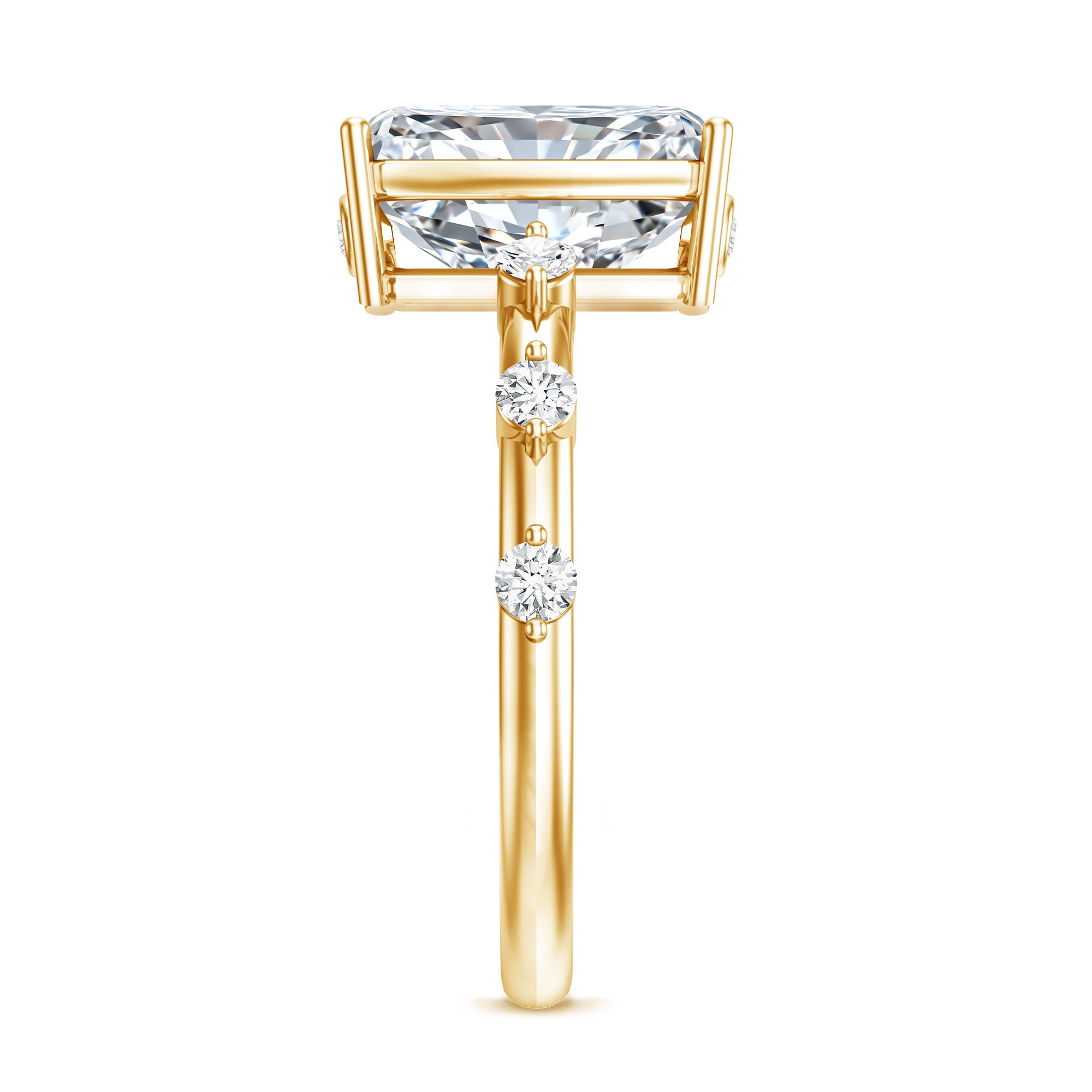 Rosec Jewels-3 Carat Lab Grown Diamond Radiant Engagement Ring with IGI Certificate