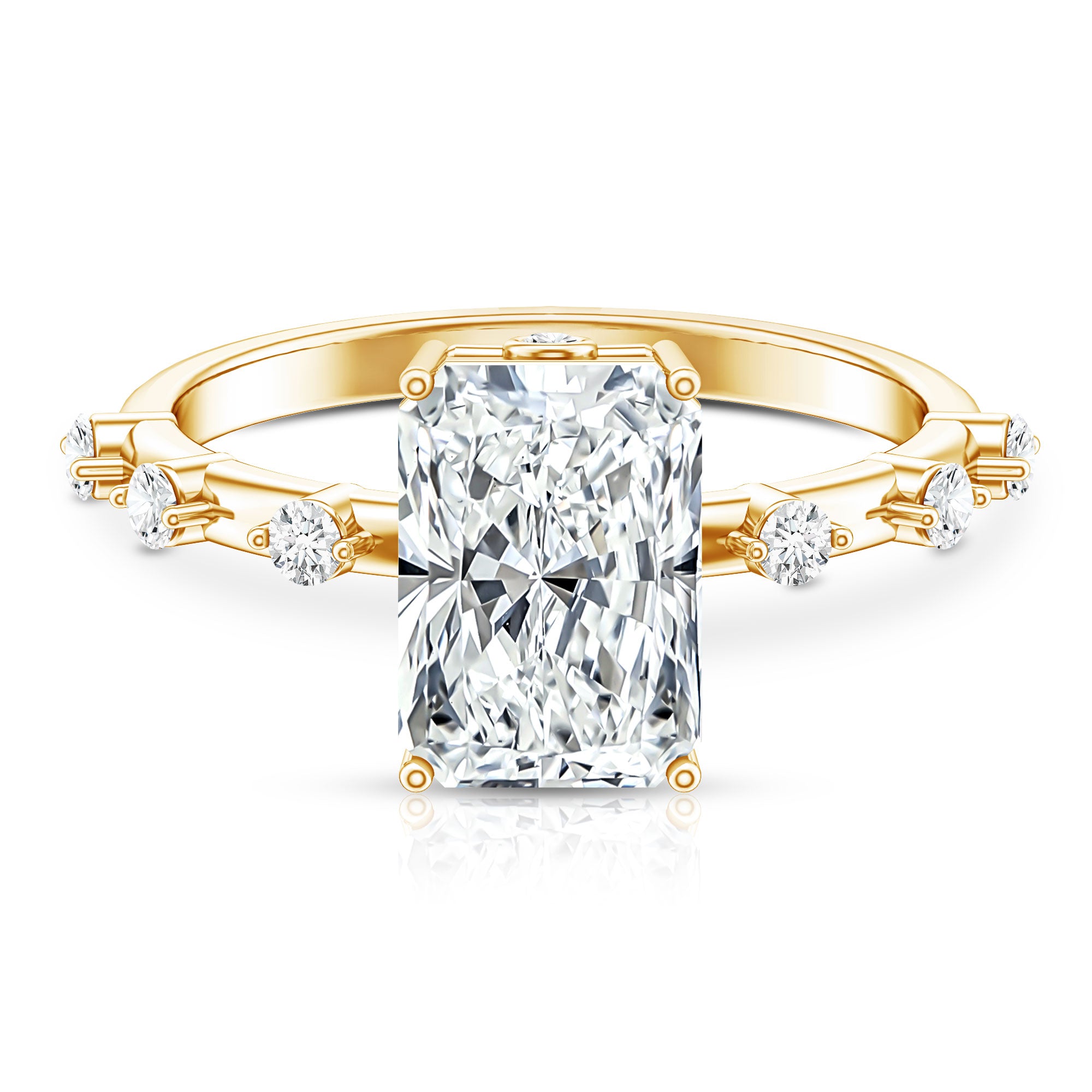 Rosec Jewels-3 Carat Lab Grown Diamond Radiant Engagement Ring with IGI Certificate