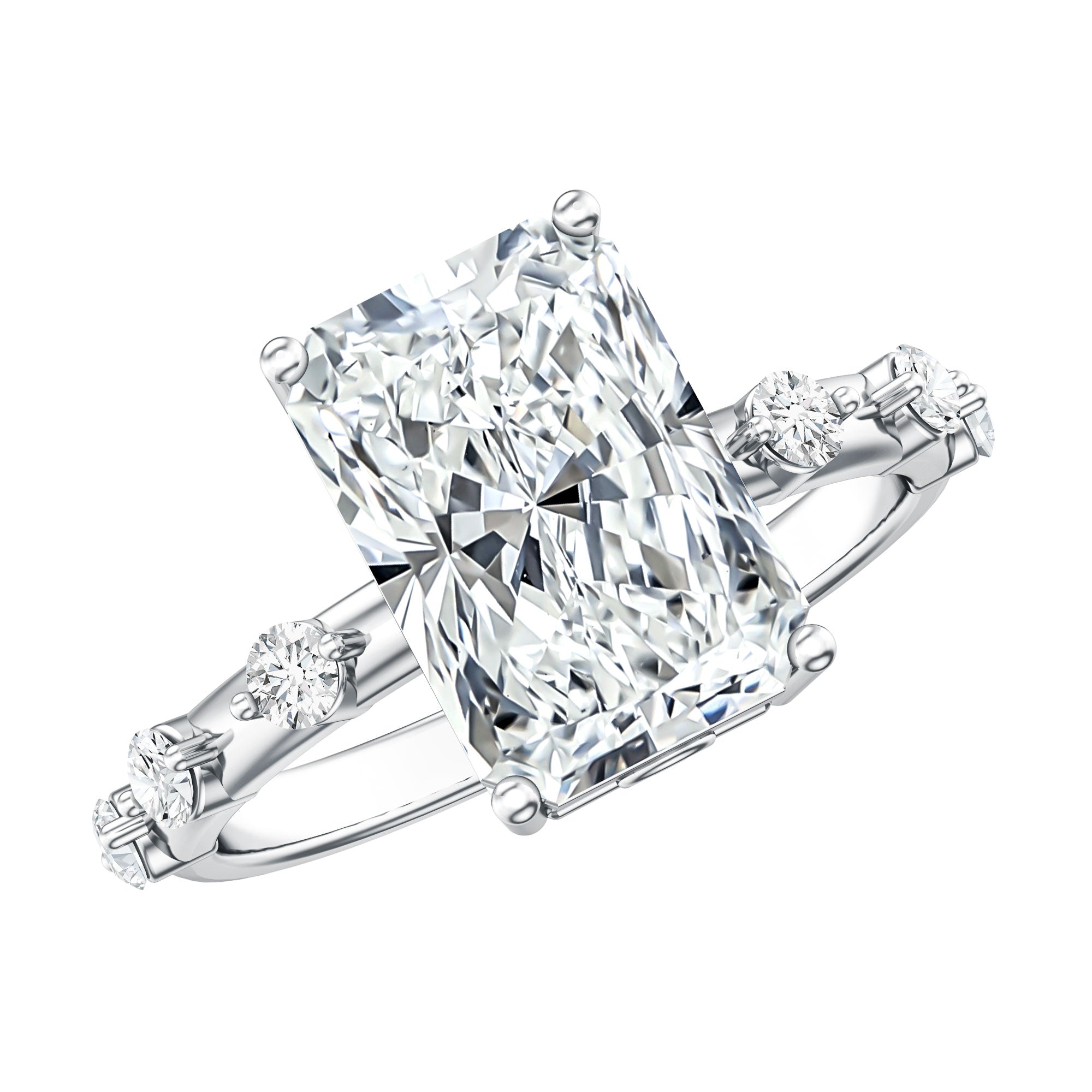 Rosec Jewels-4 Carat Lab Grown Radiant Cut Diamond Solitaire Engagement Ring with IGI Certificate