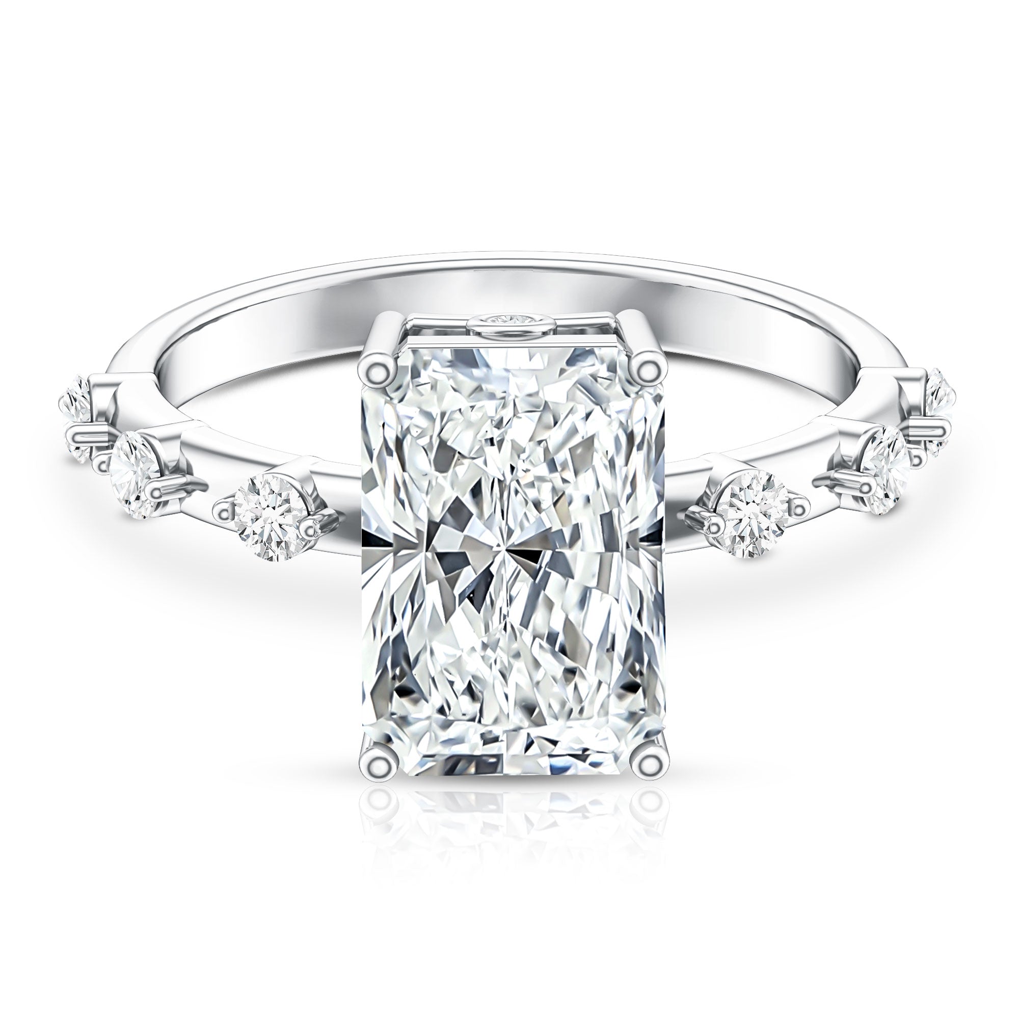 Rosec Jewels-4 Carat Lab Grown Radiant Cut Diamond Solitaire Engagement Ring with IGI Certificate