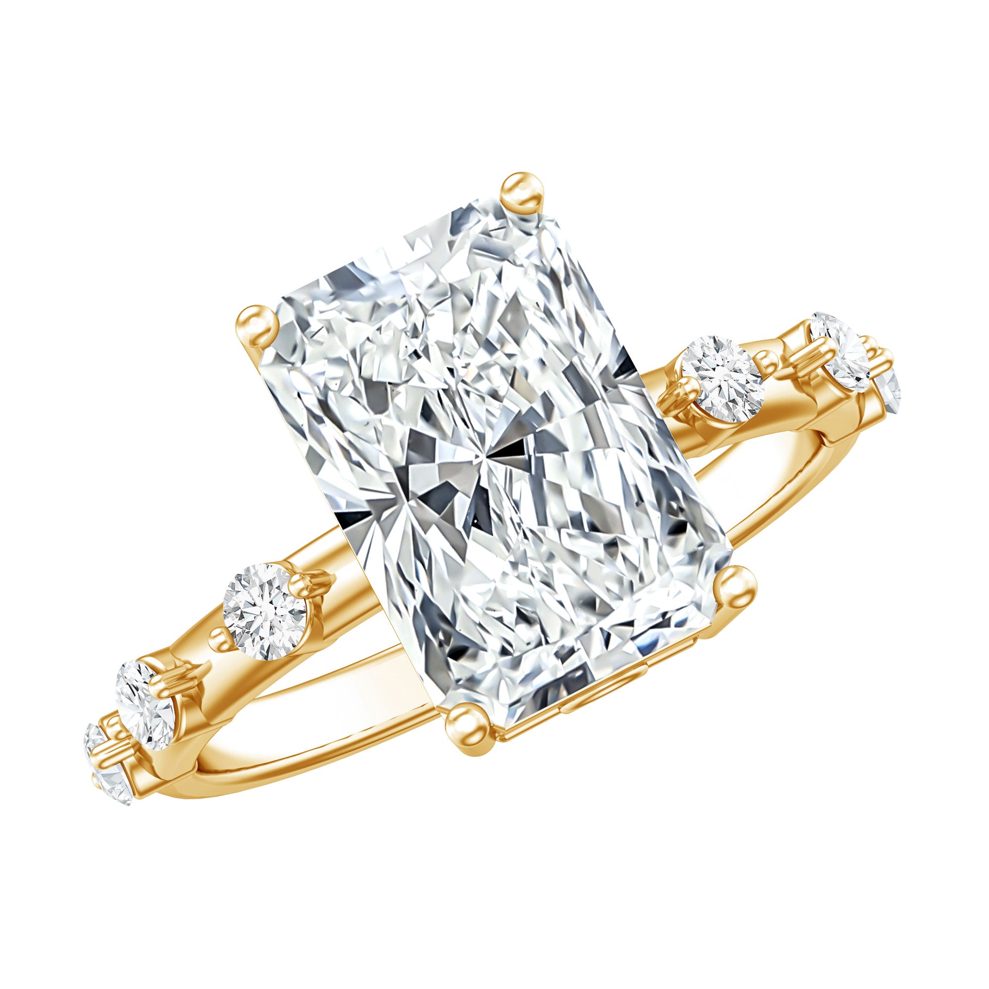 Rosec Jewels-4 Carat Lab Grown Radiant Cut Diamond Solitaire Engagement Ring with IGI Certificate
