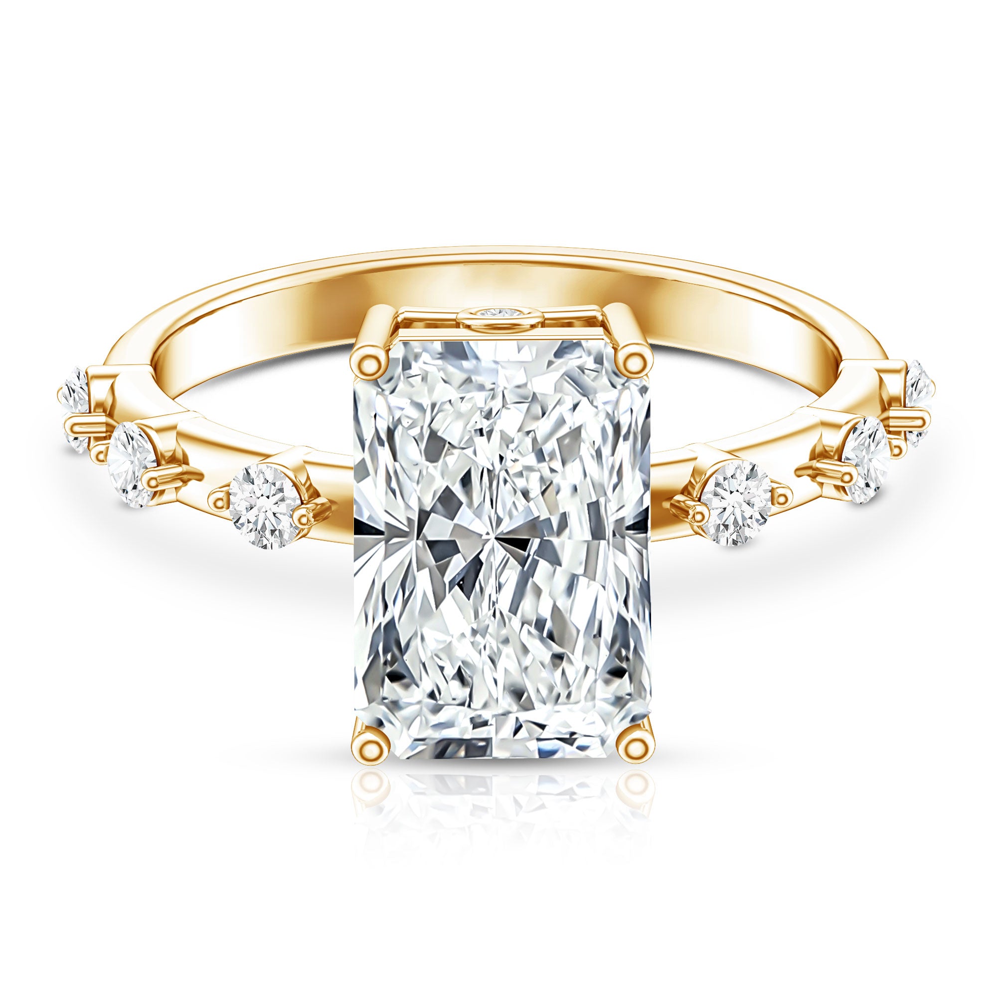 Rosec Jewels-4 Carat Lab Grown Radiant Cut Diamond Solitaire Engagement Ring with IGI Certificate