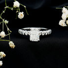 Lab Grown 2 Carat Diamond Radiant Cut Side Stone Engagement Ring IGI Certified Lab - ( E-VS1 ) - Rosec Jewels