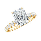 Lab Grown 2 Carat Diamond Radiant Cut Side Stone Engagement Ring IGI Certified Lab - ( E-VS1 ) - Rosec Jewels