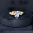 Lab Grown 2 Carat Diamond Radiant Cut Side Stone Engagement Ring IGI Certified Lab - ( E-VS1 ) - Rosec Jewels