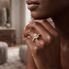 IGI Certified Radiant Cut Lab Grown Diamond Hidden Halo Engagement Ring 2 Carat Lab - ( E-VS1 ) - Rosec Jewels