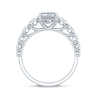 2 Carat IGI Certified Lab Diamond Radiant Cut Engagement Ring with Side Stones Lab - ( E-VS1 ) - Rosec Jewels