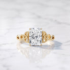 IGI Certified 2 Carat Lab Grown Diamond Radiant Cut Engagement Ring with Celtic Knot Lab - ( E-VS1 ) - Rosec Jewels