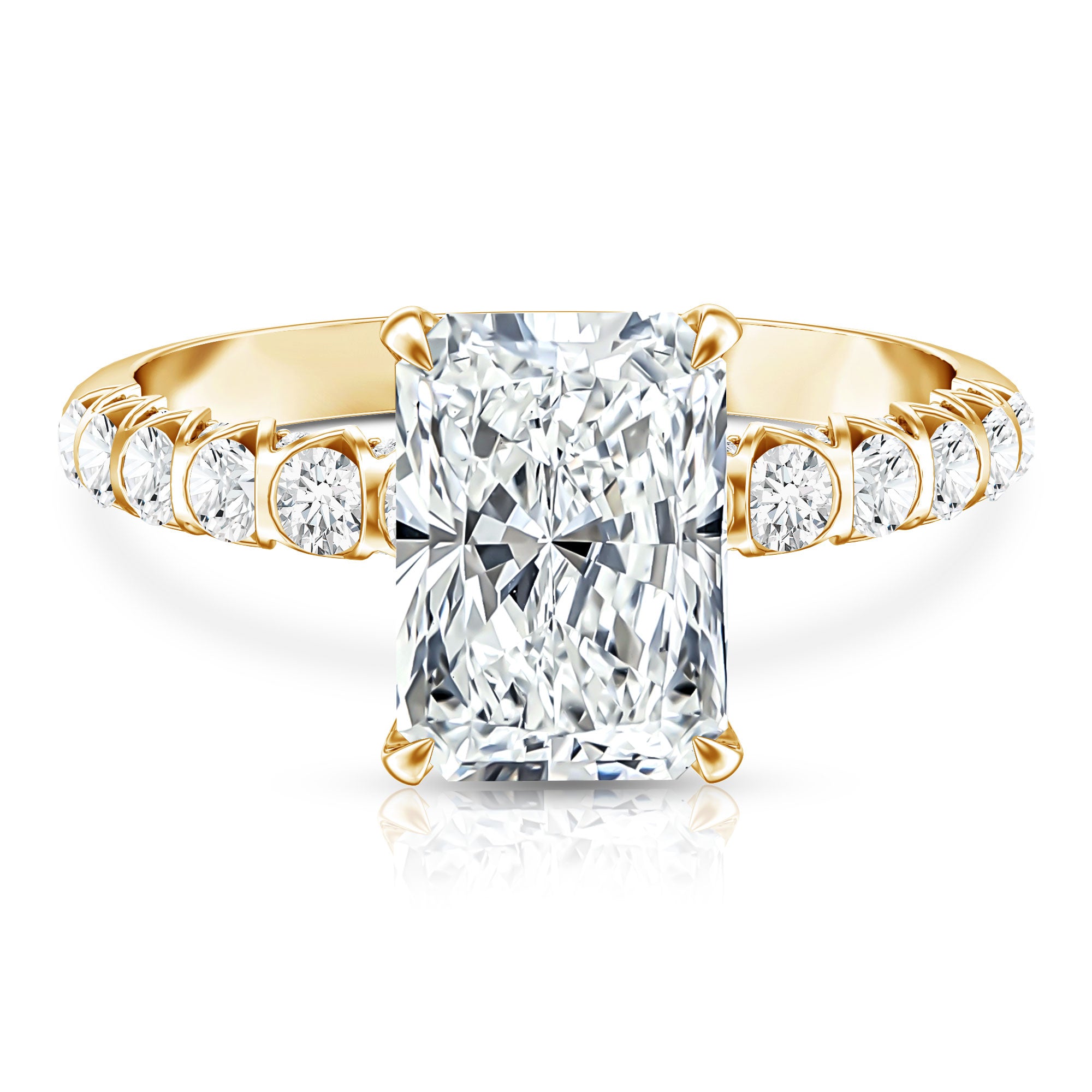 Rosec Jewels-Lab Grown 3 Carat Diamond Radiant Cut Engagement Ring with IGI Certificate