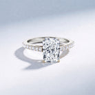 3 Carat Radiant Cut Lab Grown Diamond Hidden Halo Engagement Ring with IGI Certificate Lab - ( E-VS1 ) - Rosec Jewels
