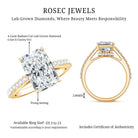 Rosec Jewels-IGI Certified Radiant Cut 4 Carat Lab Grown Diamond Solitaire Engagement Ring with Hidden Halo