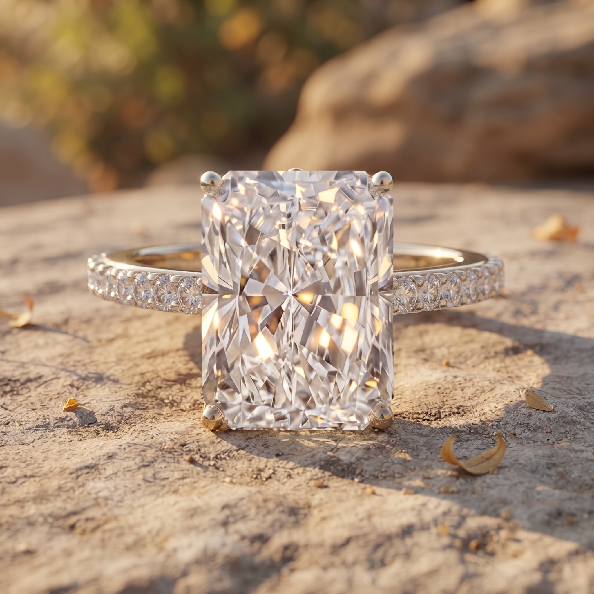 IGI Certified 5 Carat Lab Grown Diamond Solitaire Radiant Cut Engagement Ring Lab - ( E-VS1 ) - Rosec Jewels