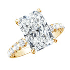 Rosec Jewels-4 Carat Radiant Cut Lab Grown Diamond Side Stone Engagement Ring IGI Certified