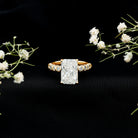 4 Carat Radiant Cut Lab Grown Diamond Side Stone Engagement Ring IGI Certified Lab - ( E-VS1 ) - Rosec Jewels