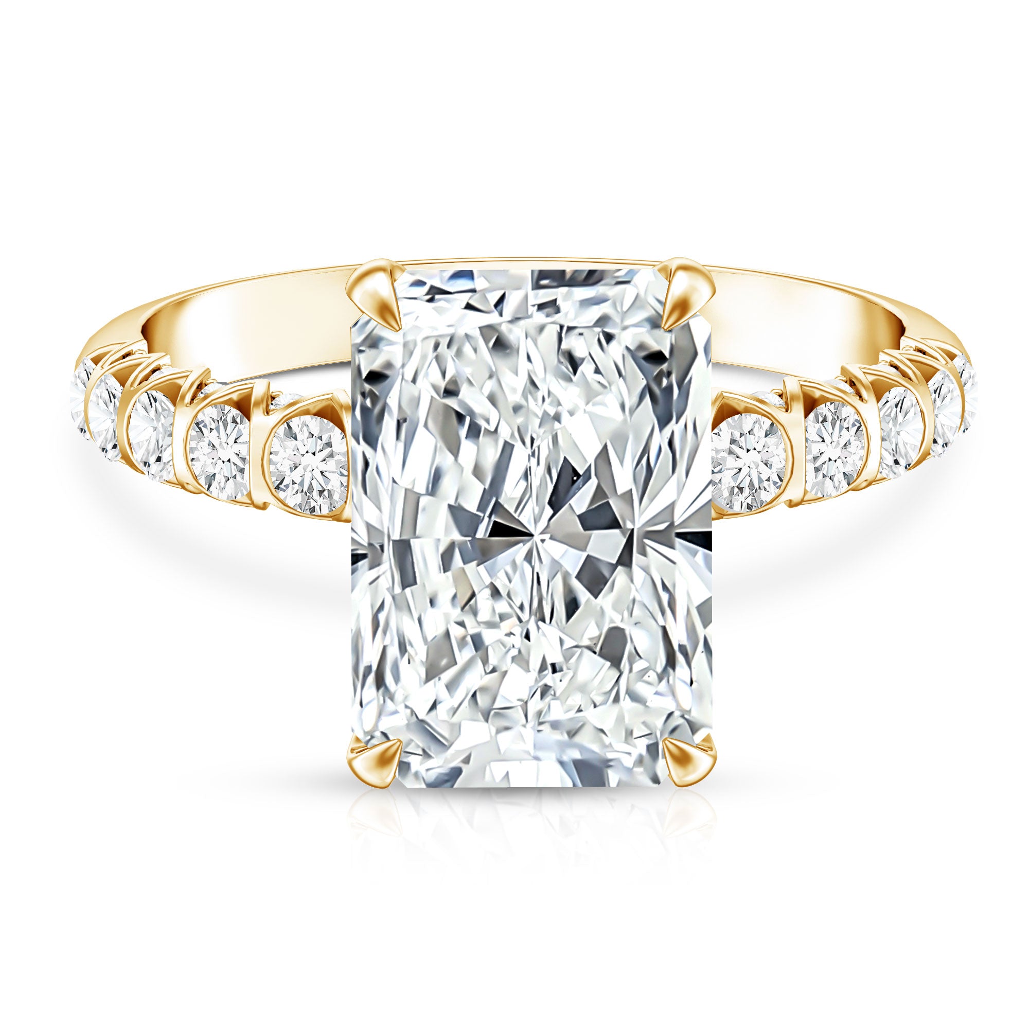 Rosec Jewels-Radiant Cut Lab Grown Diamond Huge Engagement Ring 5 Carat IGI Certified