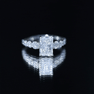 IGI Certified 3 Carat Radiant Cut Lab Grown Diamond Side Stone Engagement Ring Lab - ( E-VS1 ) - Rosec Jewels