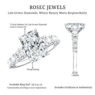 IGI Certified 3 Carat Radiant Cut Lab Grown Diamond Side Stone Engagement Ring Lab - ( E-VS1 ) - Rosec Jewels