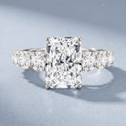 IGI Certified 3 Carat Radiant Cut Lab Grown Diamond Side Stone Engagement Ring Lab - ( E-VS1 ) - Rosec Jewels