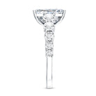 IGI Certified 3 Carat Radiant Cut Lab Grown Diamond Side Stone Engagement Ring Lab - ( E-VS1 ) - Rosec Jewels