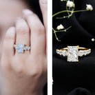 IGI Certified 3 Carat Radiant Cut Lab Grown Diamond Side Stone Engagement Ring Lab - ( E-VS1 ) - Rosec Jewels