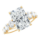 IGI Certified 4 Carat Radiant Cut Lab Grown Diamond Statement Ring with Side Stones Lab - ( E-VS1 ) - Rosec Jewels