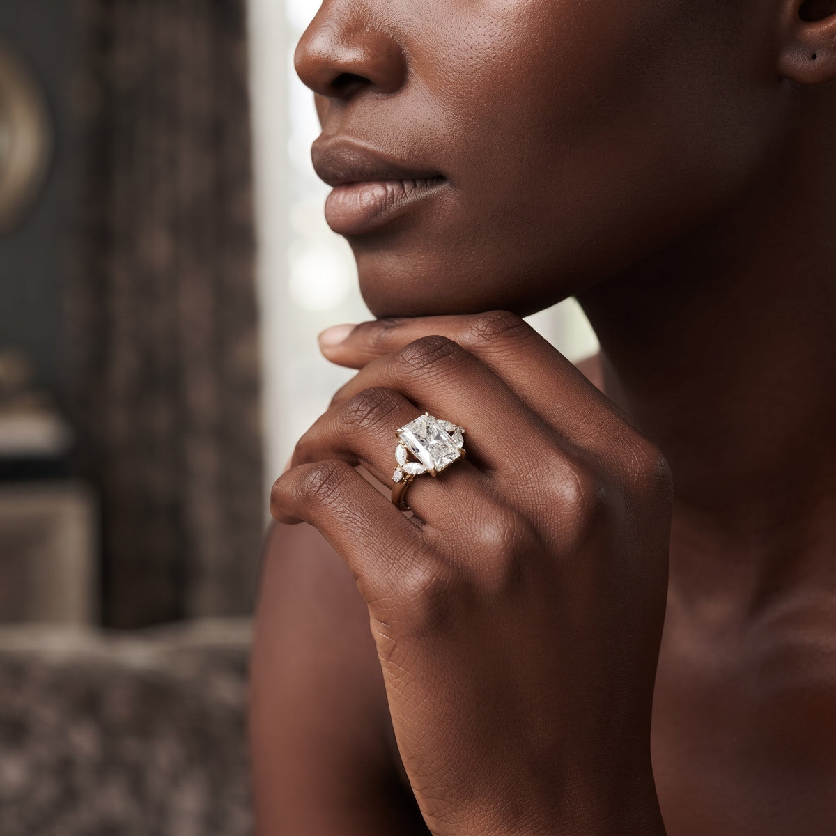 Lab Grown Diamond 3 Carat Radiant Cut Engagement Ring with IGI Certificate Lab - ( E-VS1 ) - Rosec Jewels