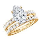 Rosec Jewels-IGI Certified Lab Grown 2 Carat Diamond Pear Shaped Engagement Ring with Wedding Band