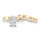 Rosec Jewels-IGI Certified Lab Grown 2 Carat Diamond Pear Shaped Engagement Ring with Wedding Band