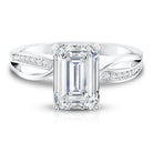 Rosec Jewels-3 Carat Emerald Cut Lab Grown Diamond Infinity Engagement Ring IGI Certified