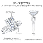 Rosec Jewels-IGI Certified 4 Carat Lab Grown Diamond Emerald Cut Engagement Ring with Crossover Shank
