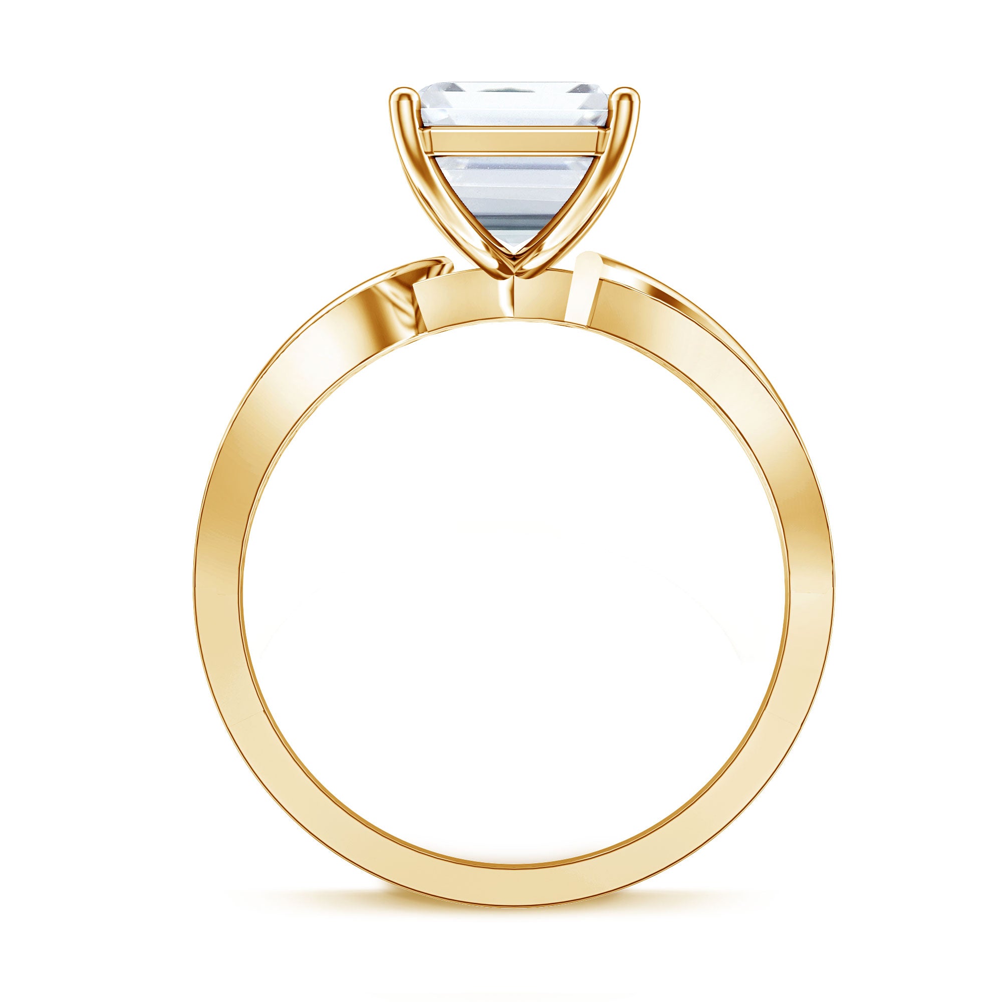 Rosec Jewels-Huge 5 Carat Emerald Cut Lab Grown Diamond Infinity Band Engagement Ring with IGI Certificate