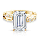 Rosec Jewels-Huge 5 Carat Emerald Cut Lab Grown Diamond Infinity Band Engagement Ring with IGI Certificate