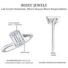 Rosec Jewels-Solitaire 2 Carat Lab Grown Emerald Cut Diamond Bypass Engagement Ring IGI Certified