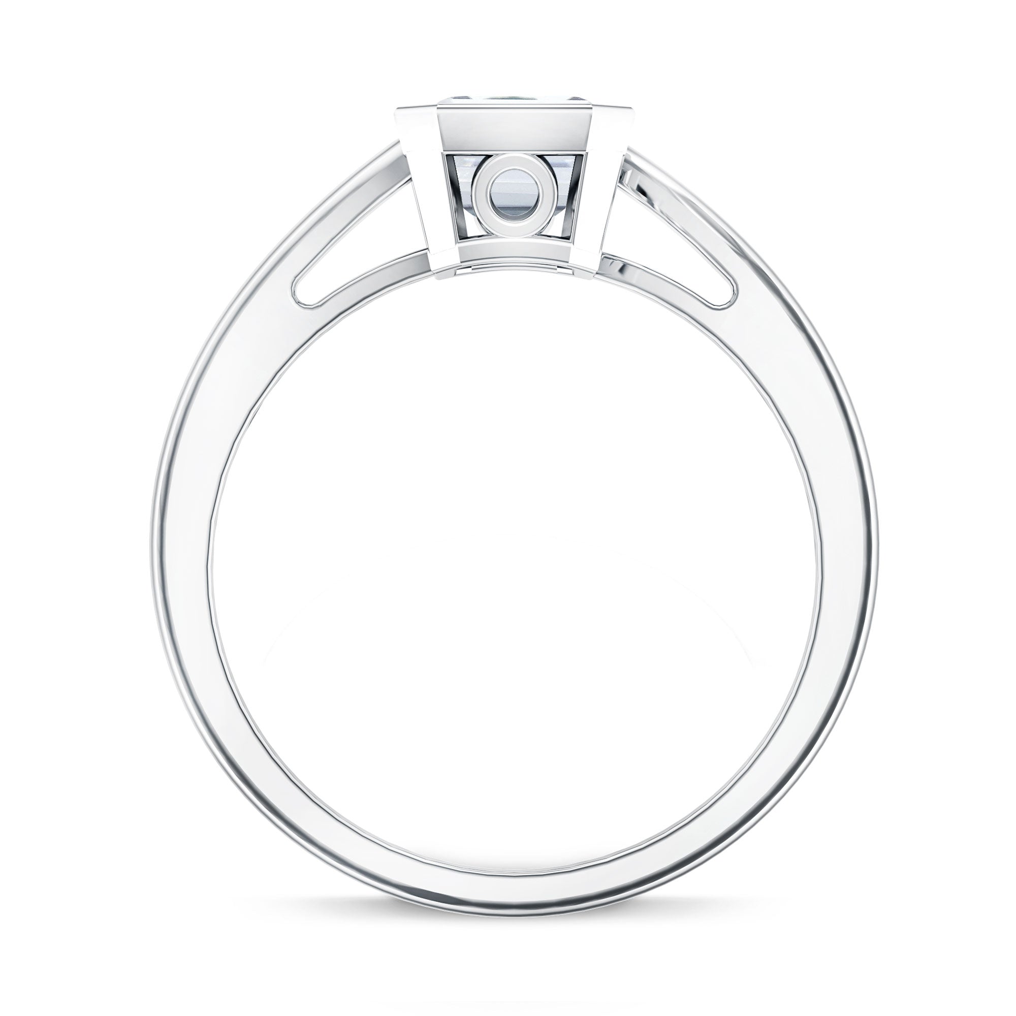 Rosec Jewels-Solitaire 2 Carat Lab Grown Emerald Cut Diamond Bypass Engagement Ring IGI Certified
