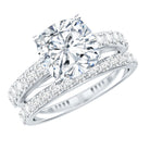 Cushion Cut 2 Carat Lab Grown Diamond Bridal Ring Set with IGI Certificate Lab - ( E-VS1 ) - Rosec Jewels