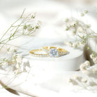 Cushion Cut 2 Carat Lab Grown Diamond Bridal Ring Set with IGI Certificate Lab - ( E-VS1 ) - Rosec Jewels