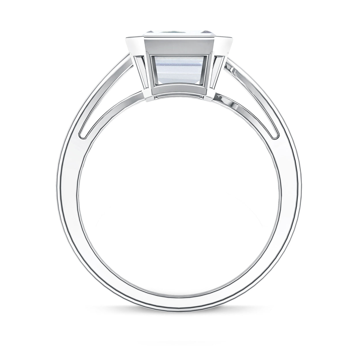 Rosec Jewels-IGI Verified 4 Carat Emerald Cut Lab Grown Diamond Bypass Engagement Ring
