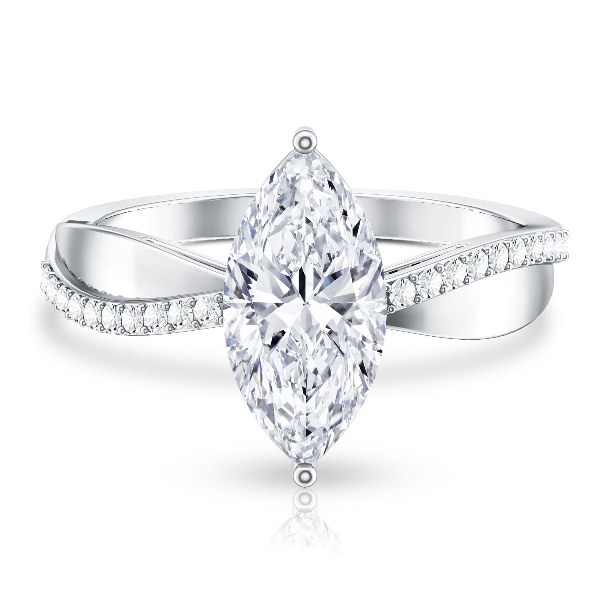 Rosec Jewels-IGI Certified Lab Grown Diamond Marquise Solitaire Engagement Ring 2 Carat