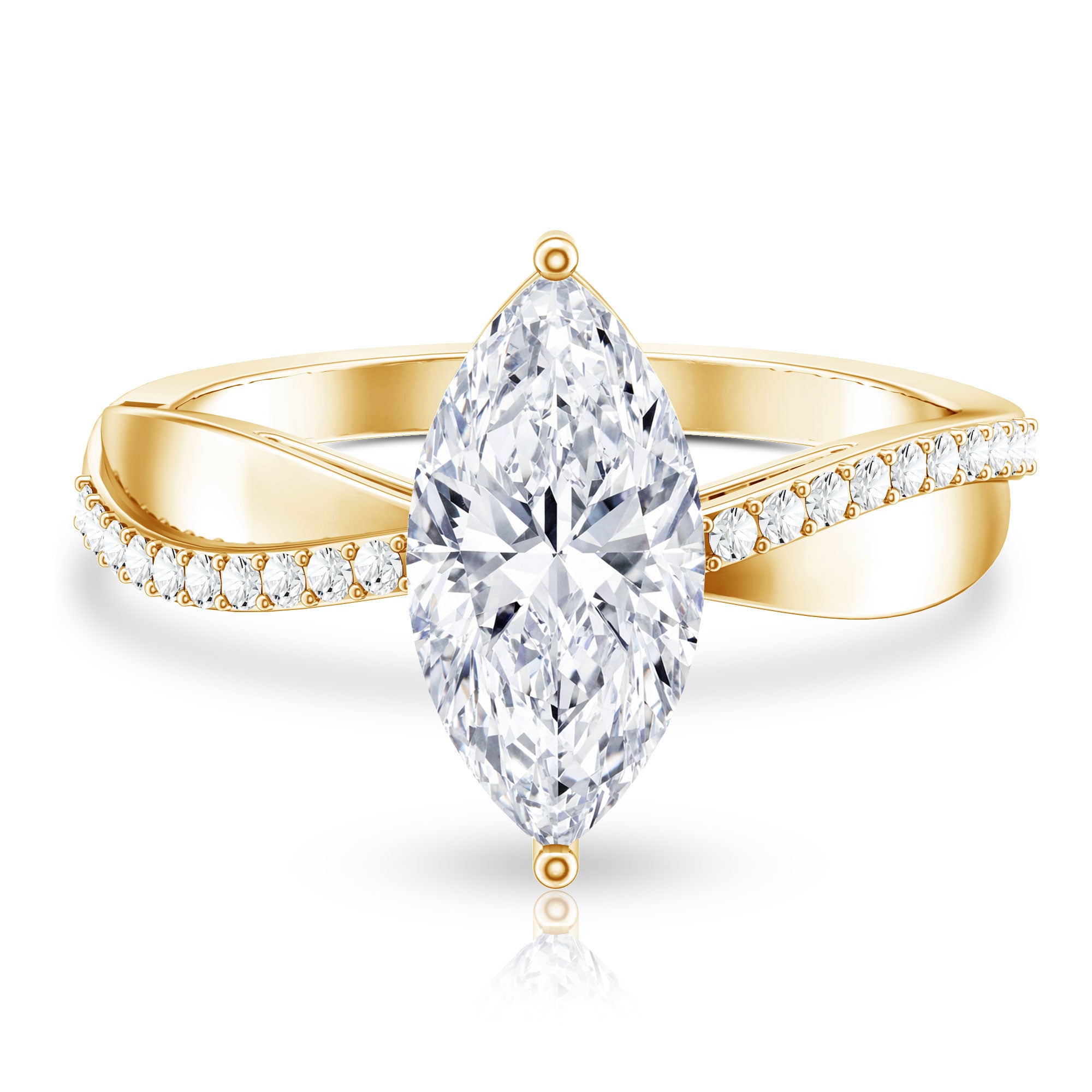 Rosec Jewels-IGI Certified Lab Grown Diamond Marquise Solitaire Engagement Ring 2 Carat