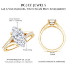 Rosec Jewels-2 Carat IGI Certified Lab Grown Diamond Marquise Engagement Ring with Split Shank