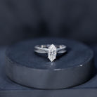 IGI Certified Vintage Looking Engraved Engagement Ring with 1 Carat Marquise Lab Diamond Lab - ( E-VS1 ) - Rosec Jewels