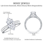 Rosec Jewels-IGI Certified Antique Looking 2 Carat Marquise Lab Diamond Engagement Ring with Engraved Shank