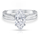 Rosec Jewels-IGI Certified Antique Looking 2 Carat Marquise Lab Diamond Engagement Ring with Engraved Shank