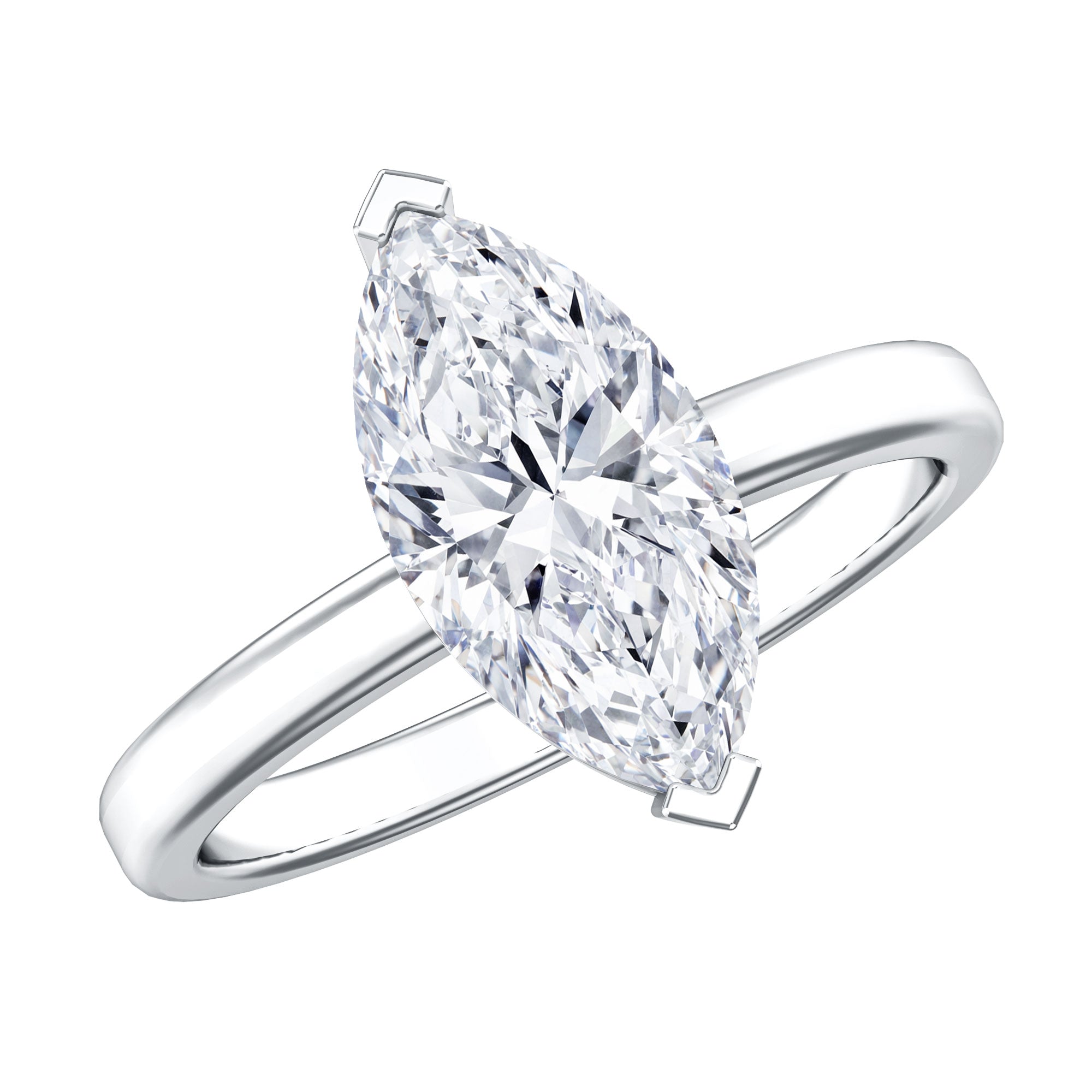 Rosec Jewels-IGI Certified 4 Carat Marquise Lab Grown Diamond Solitaire Engagement Ring