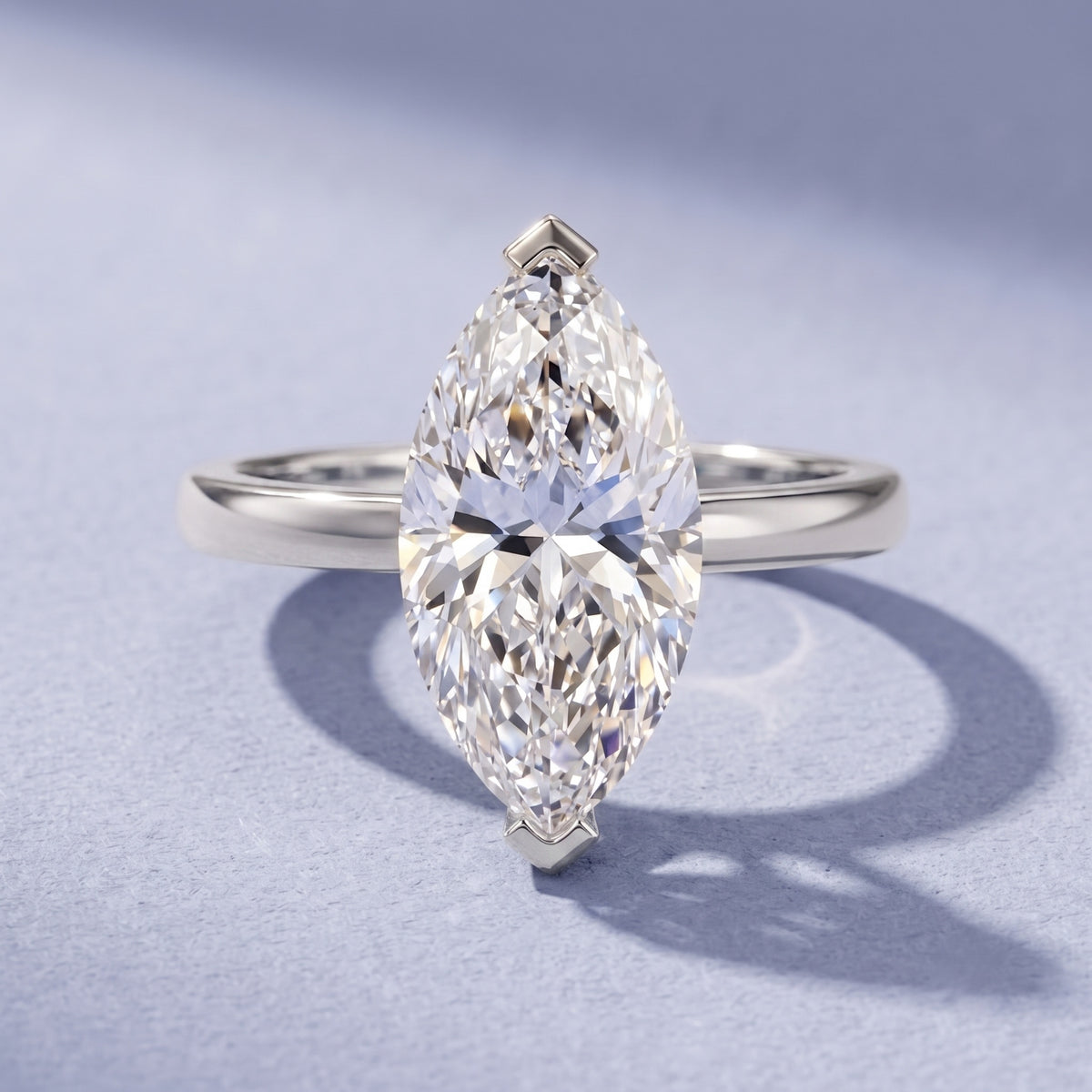 IGI Certified 4 Carat Marquise Lab Grown Diamond Solitaire Engagement Ring Lab - ( E-VS1 ) - Rosec Jewels