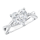 Rosec Jewels-2 Carat Heart Shaped Lab Grown Diamond Crossover Engagement Ring IGI Certified